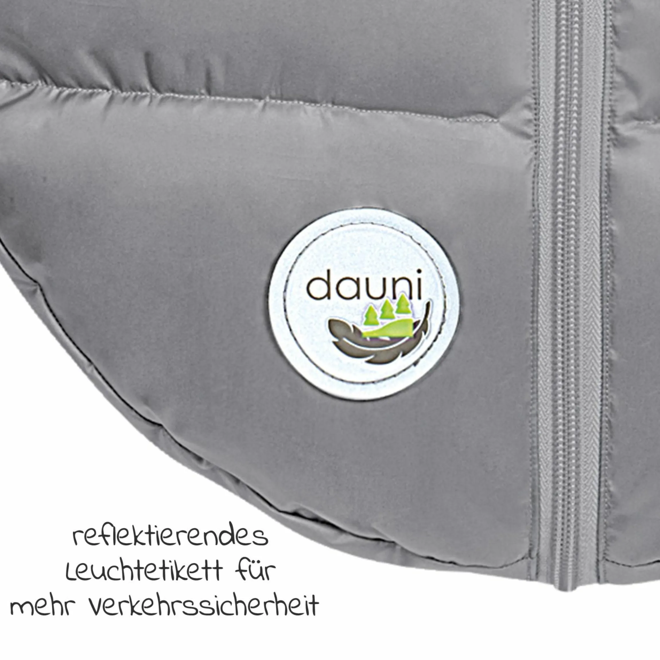 Daunen-Fußsack BabyNest Dauni für Babyschalen & Babywannen - Silber