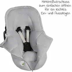 Daunen-Fußsack BabyNest Dauni für Babyschalen & Babywannen - Silber