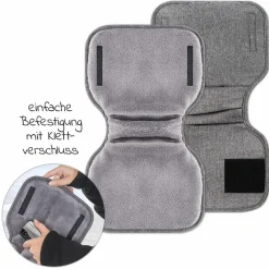 Deluxe Handschuhe / Handwärmer für Kinderwagen & Buggys mit 2 Griffen - Melange Grau