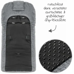 Deluxe Winter-Fußsack 3M für Kinderwagen & Buggy - Melange Grau
