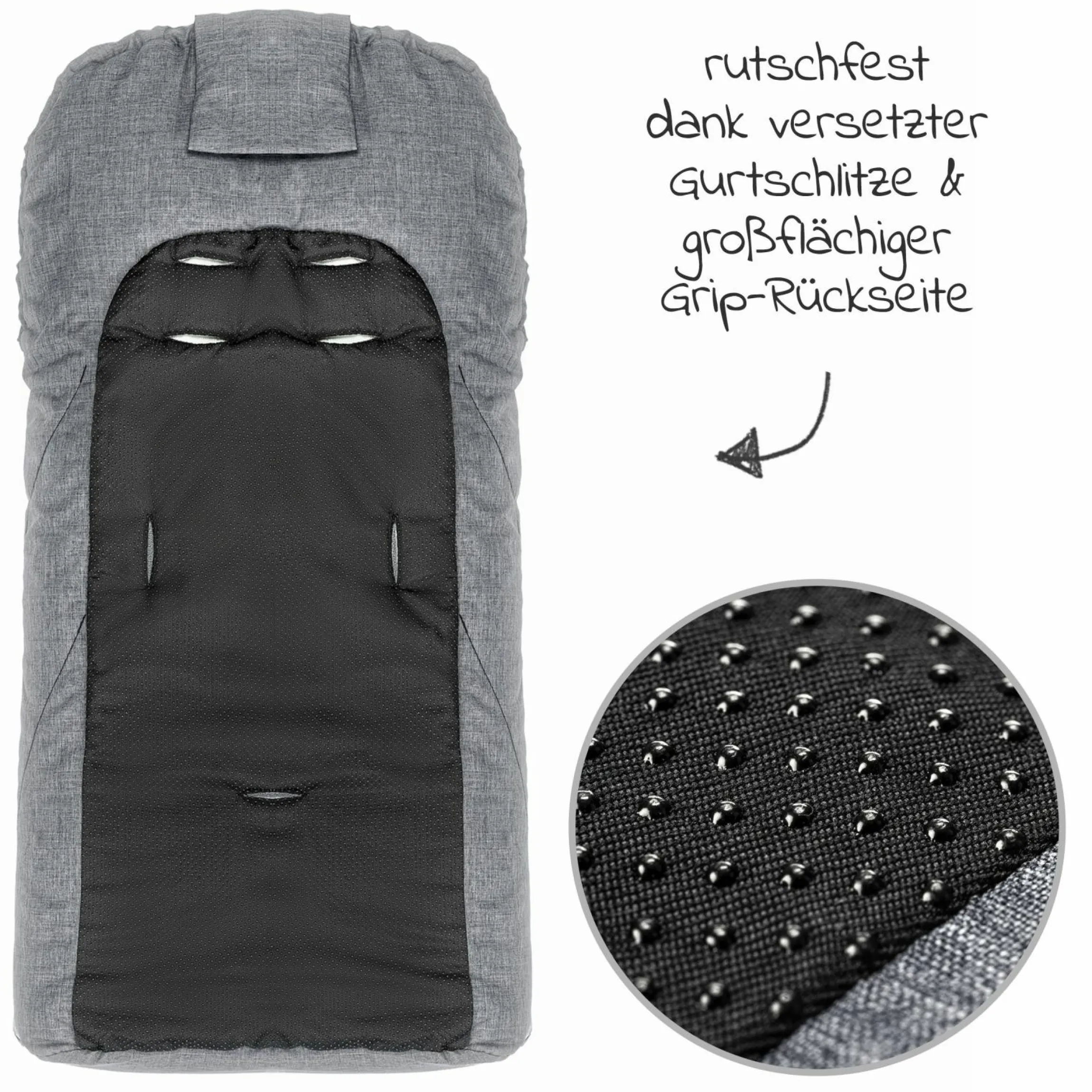 Deluxe Winter-Fußsack 3M für Kinderwagen & Buggy - Melange Grau
