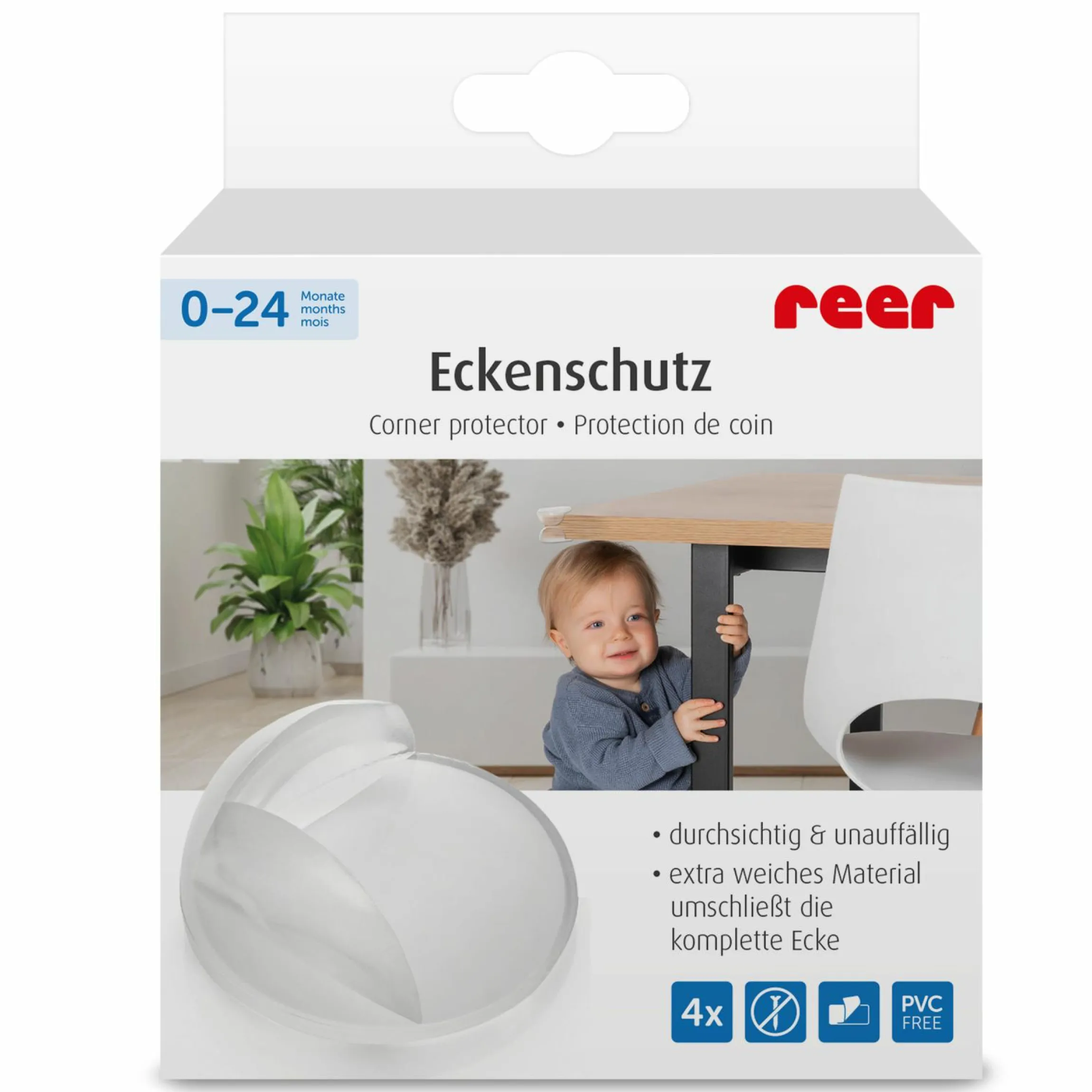 Eckenschutz 4er Pack inkl. Klebeband - Transparent