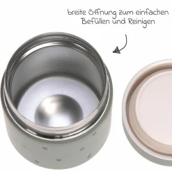 Edelstahl Behälter Food Jar - Happy Prints - Light Olive