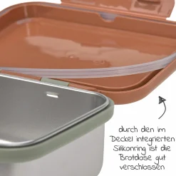 Edelstahl-Brotdose Lunchbox - Happy Prints - Caramel