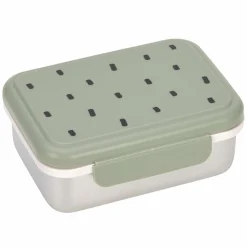 Edelstahl-Brotdose Lunchbox - Happy Prints - Light Olive