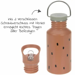 Edelstahl-Trinkflasche 500 ml - Happy Prints - Caramel