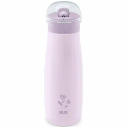 Edelstahl-Trinkflasche Mini-Me Flip Cup - mit bissfestem Trinkaufsatz 500 ml - Blume - Flieder