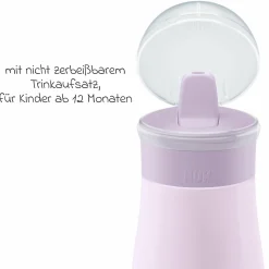 Edelstahl-Trinkflasche Mini-Me Flip Cup - mit bissfestem Trinkaufsatz 500 ml - Blume - Flieder