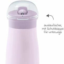 Edelstahl-Trinkflasche Mini-Me Flip Cup - mit bissfestem Trinkaufsatz 500 ml - Blume - Flieder