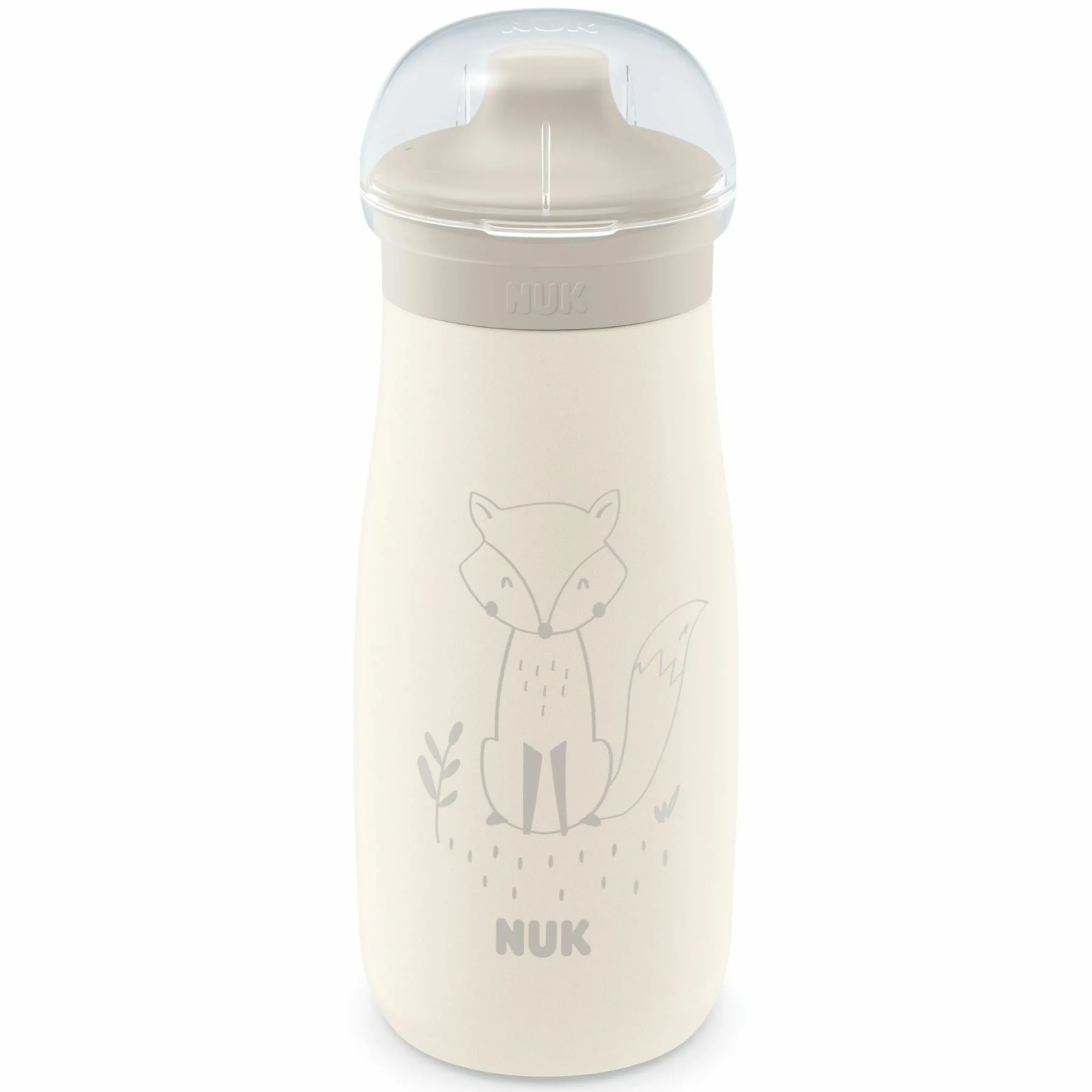 Edelstahl-Trinkflasche Mini-Me Sip Cup - mit bissfestem Trinkaufsatz 300 ml - Fuchs - Beige