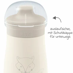 Edelstahl-Trinkflasche Mini-Me Sip Cup - mit bissfestem Trinkaufsatz 300 ml - Fuchs - Beige