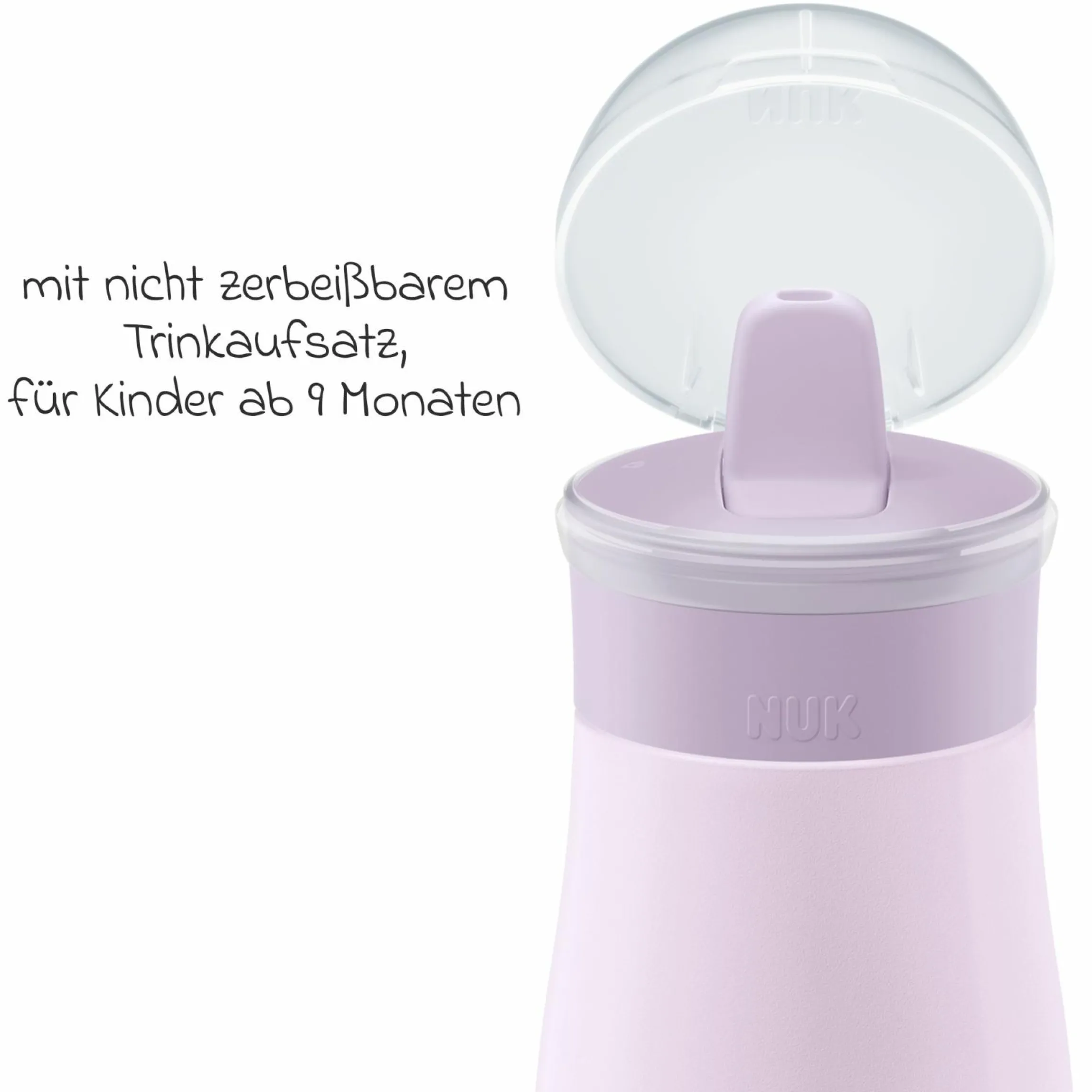 Edelstahl-Trinkflasche Mini-Me Sip Cup - mit bissfestem Trinkaufsatz 300 ml - Reh - Flieder