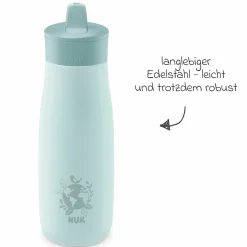 Edelstahl-Trinkflasche Mini-Me Flip Cup - mit bissfestem Trinkaufsatz 500 ml - Globus - Blau