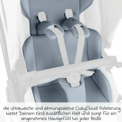 Einlagen-Set für Samba, Salsa, Zoom mit Sitzeinlage, Schultergurt & Schrittgurtpolster - Cozy - Ice Blue - Kollektion 2025