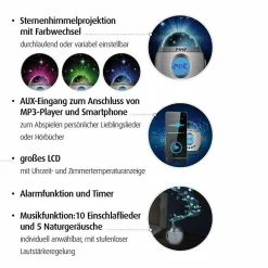 Einschlaflicht mit Lichtprojektor & Musikfunktion My Magic Starlight