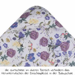 Einschlagdecke / Kuscheldecke Snuggle So Cosy - Floral Beige