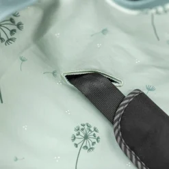 Einschlagdecke / leichte Kuscheldecke für Babyschalen & Kinderwagen 80 x 80 cm - Pusteblume - Salbeigrün