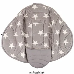 Einschlagdecke Coo Coon - Star Print - Hellgrau