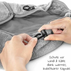 Einschlagdecke für Babyschale - leicht gefüttert für Sommer & Herbst - Grau