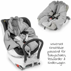 Einschlagdecke für Babyschale - leicht gefüttert für Sommer & Herbst - Grau