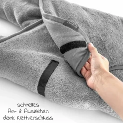 Einschlagdecke für Babyschale - leicht gefüttert für Sommer & Herbst - Grau