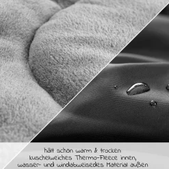 Einschlagdecke für Babyschale (Maxi-Cosi, Cybex, Hauck, ABC uvm.) und Babywanne- Schwarz