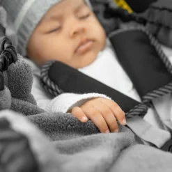 Einschlagdecke für Babyschale (Maxi-Cosi, Cybex, Hauck, ABC uvm.) und Babywanne- Schwarz
