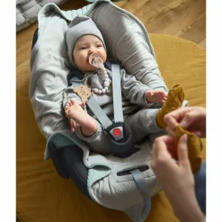 Einschlagdecke für Babyschale Knitted Blanket aus Bio-Baumwolle 78 x 78 cm - Light Mint