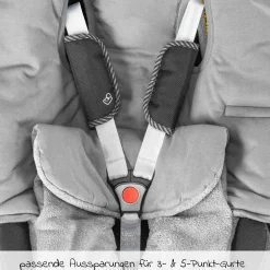 Einschlagdecke mit Füßen für Babyschale und Kindersitz - Winter - Grau