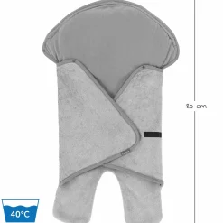 Einschlagdecke mit Füßen für Babyschale und Kindersitz - Winter - Grau