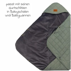 Einschlagdecke Palü für Babyschalen und Babywannen - Salbei