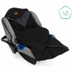 Einschlagdecke Palü für Babyschalen und Babywannen - Schwarz