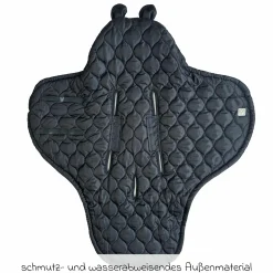 Einschlagdecke Recy Small aus 100% recyceltes Polyester für Babyschalen - Black Cream