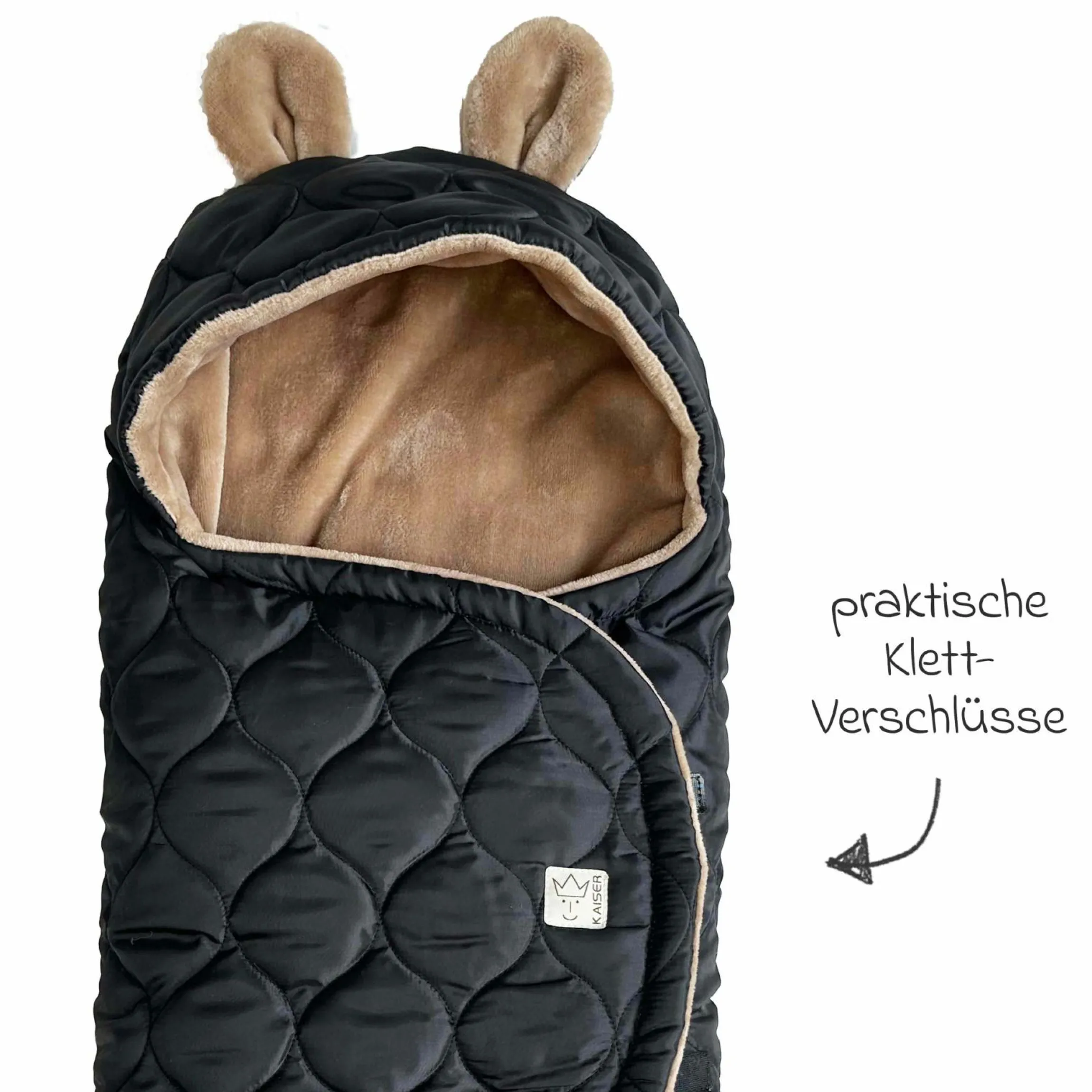 Einschlagdecke Recy Small aus 100% recyceltes Polyester für Babyschalen - Black Light Brown