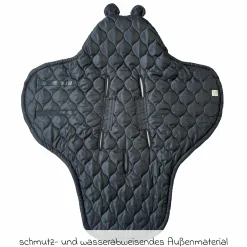 Einschlagdecke Recy Small aus 100% recyceltes Polyester für Babyschalen - Black Grey