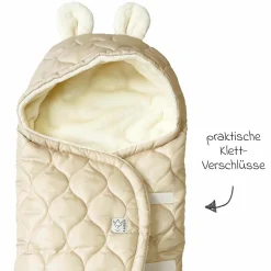 Einschlagdecke Recy Small aus 100% recyceltes Polyester für Babyschalen - Sand Cream