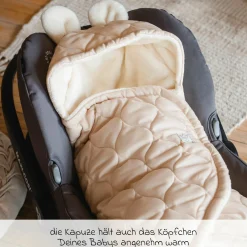 Einschlagdecke Recy Small aus 100% recyceltes Polyester für Babyschalen - Sand Cream