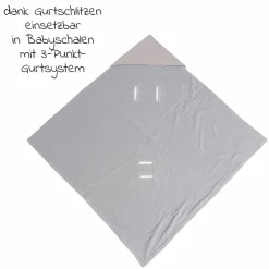 Einschlagdecke Sunny Wrap Summer für Babyschalen 85 x 85 cm - Light Grey