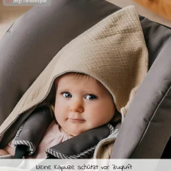 Einschlagdecke Sunny Wrap Summer für Babyschalen 85 x 85 cm - Slit Green