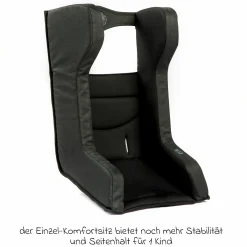 Einzel-Komfortsitz für Velo 2 - Schwarz - Kollektion 2025