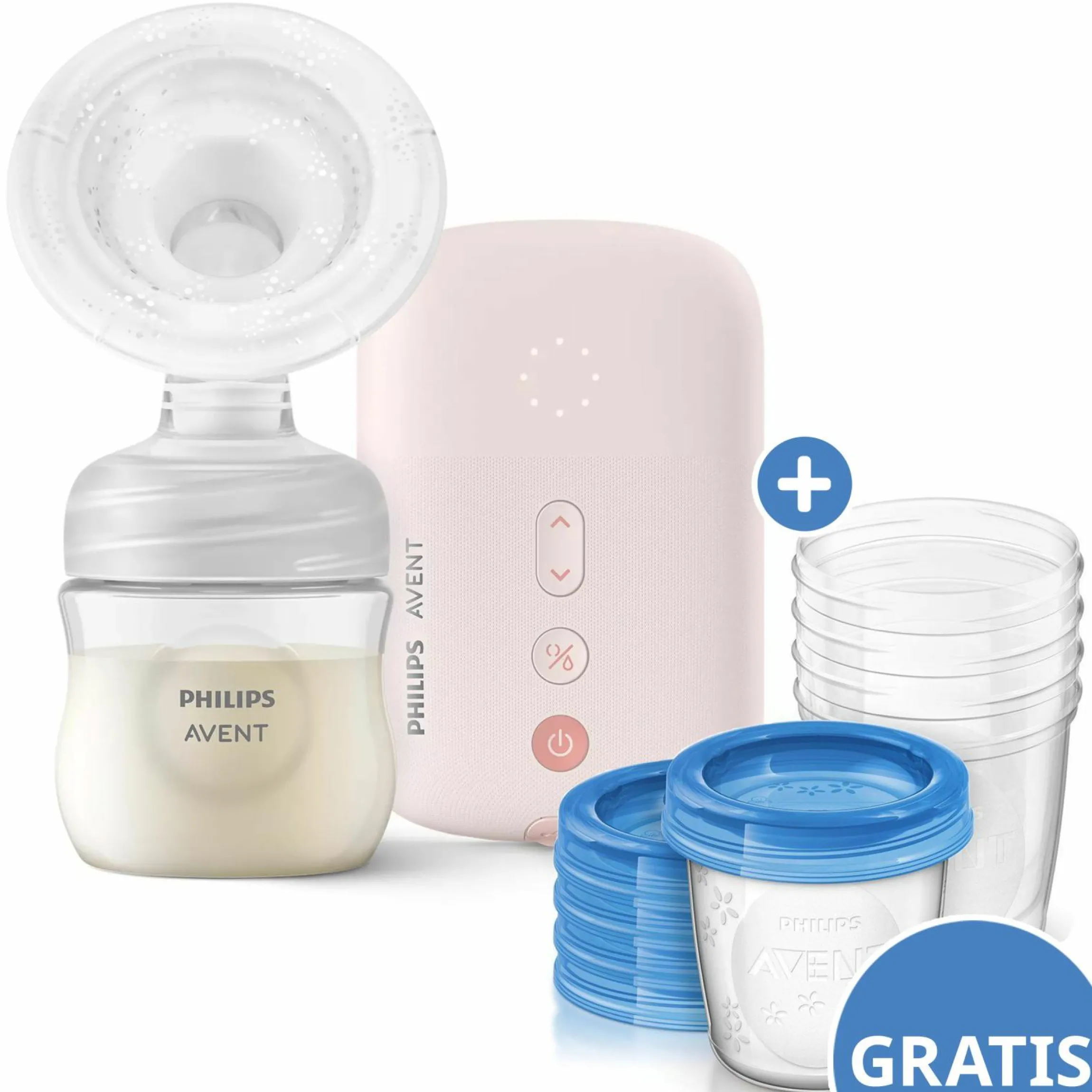 Elektrische Milchpumpe SCF395/31 + Gratis Mehrwegbecher für Muttermilch / inkl. 2 Stilleinlagen & 5 Muttermilchbeutel
