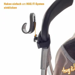2er Pack Befestigungs-Haken Hug it! für Kinderwagen - Grau