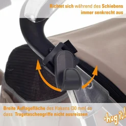 2er Pack Befestigungs-Haken Hug it! für Kinderwagen - Grau