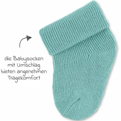 3er Pack Erstlingssocken mit Umschlag - Türkis - Gr. 0-4 Monate