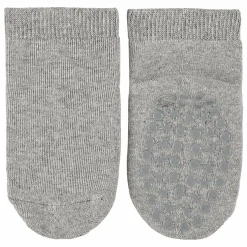 2er Pack Krabbelsocken Kurz Vollplüsch im Sohlenbereich - Grau Rosa - Gr. 19/20