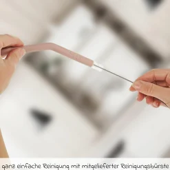 4er Pack Silikontrinkhalme inkl. Reinigungsbürste - Bunt - Kollektion 2024