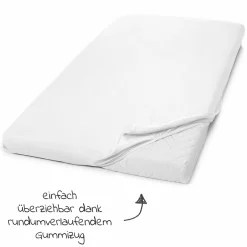 2er Pack Spannbetttuch für Kinderbett 60 x 120 / 70 x 140 cm - Weiß Hellgrau