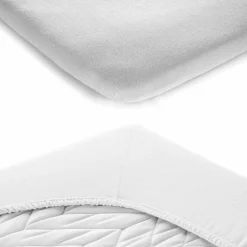 2er Pack Spannbetttuch für Kinderbett 60 x 120 / 70 x 140 cm - Weiß Hellgrau