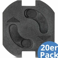 20er Pack Steckdosenschutz mit Klebeband zur einfachen Montage - Schwarz - Kollektion 2024