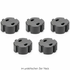 5er Pack Steckdosenschutz schnelle Montage ohne Kleben und Schrauben - Schwarz - Kollektion 2024
